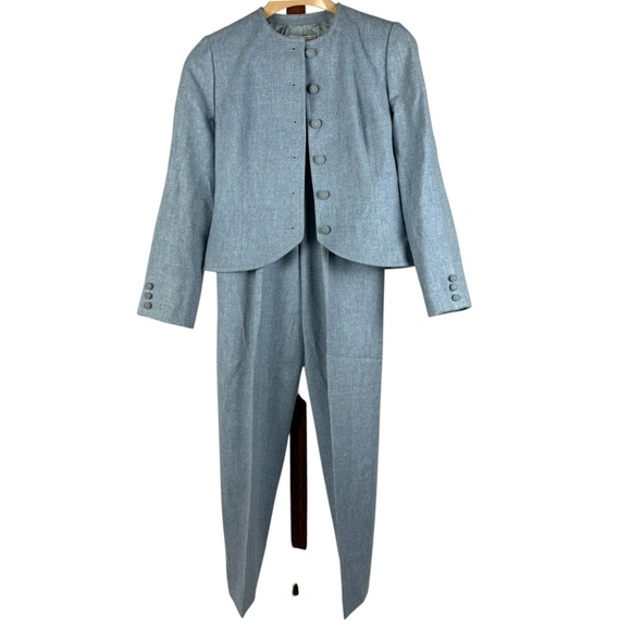 Vintage Pendleton 2pc Wool Pant Blazer Suit Womens 4 Petite Light Blue USA - Picture 5 of 14